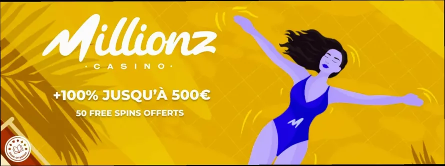 Million Casino 500€ bonus et 50 tours gratuits